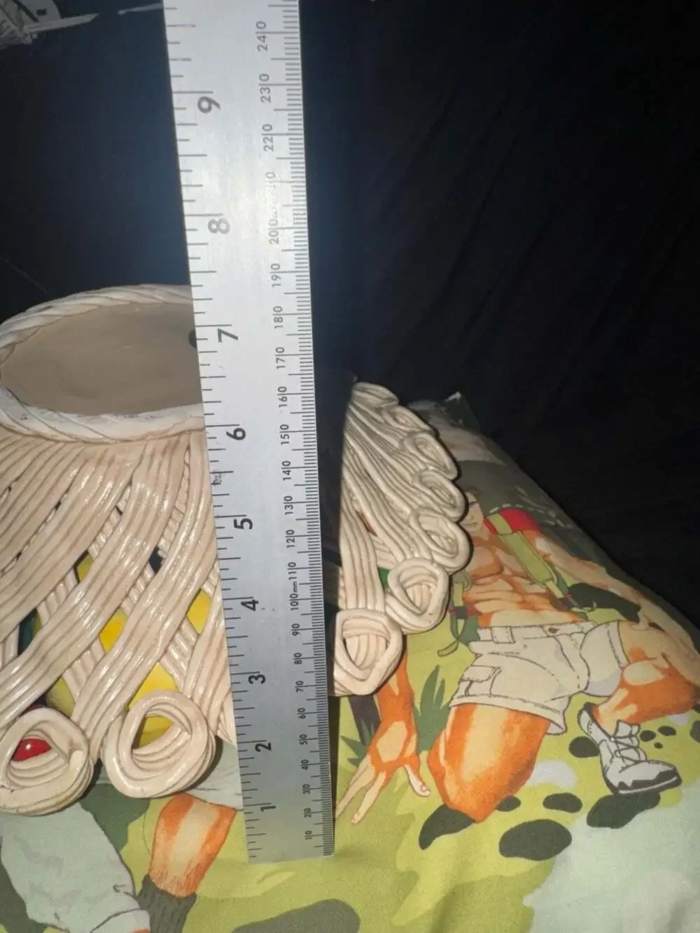 Vintage Ceramiche di Bassano Italian Majolica Hand-Painted Ceramic Fruit Basket